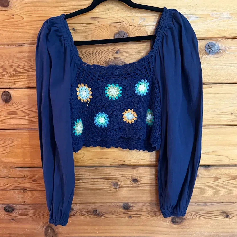 Aerie Crochet Crop Top Size Small